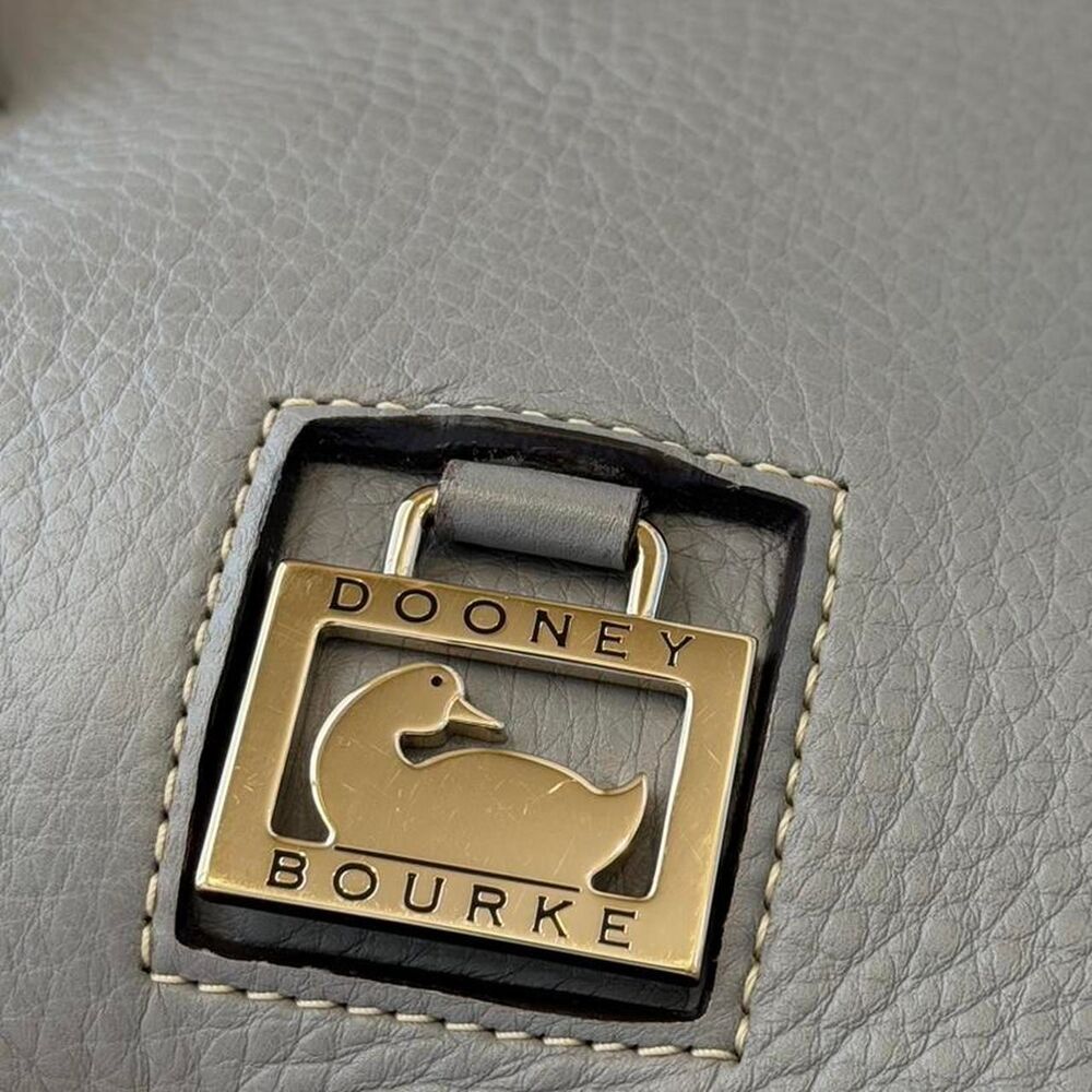 Dooney & Bourke Pebble Gray Leather Satchel Shoulder Bag - Picture 3 of 10